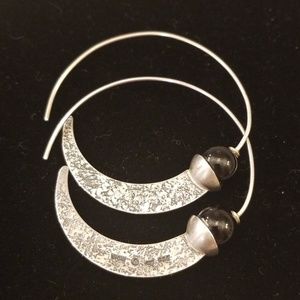 Silpada sterling silver and stone hoop earrings